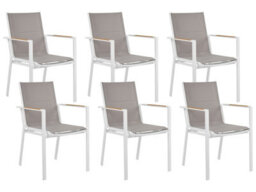 Beliani Garden Dining Set 6 Seater Valcanetto/busseto Metal Grey - thumbnail 7