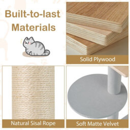 Costway Modern Cat Tree 113Cm Multi-Level Cat Tower W/jumping Platforms-Natural - thumbnail 4