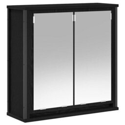 Vidaxl Bathroom Wall Cabinet With Mirror Black Oak 60X21X60 Cm - thumbnail 2