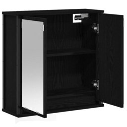 Vidaxl Bathroom Wall Cabinet With Mirror Black Oak 60X21X60 Cm - thumbnail 4