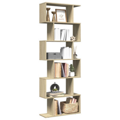 Berkfield Room Divider Bookcase 6-Tier Sonoma Oak 70X24X193 Cm Engineered Wood - image 1