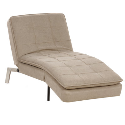 Beliani Chaise Longue Loiret Fabric Taupe - image 1