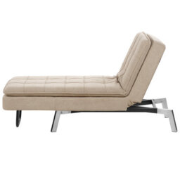 Beliani Chaise Longue Loiret Fabric Taupe - thumbnail 4