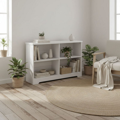 Wyld Haus Sorano Wood White 2-Tier Cube Bookcase 4-Compartment 118 X 29 X 76 Cm - image 1