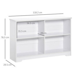 Wyld Haus Sorano Wood White 2-Tier Cube Bookcase 4-Compartment 118 X 29 X 76 Cm - thumbnail 4