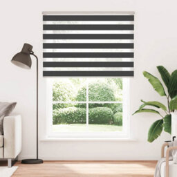 Berkfield Zebra Blind Black 160X200 Cm Fabric Width 155.9 Cm Polyester - thumbnail 2