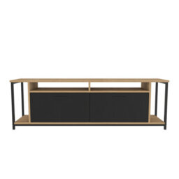 Decorotika Omar Tv Stand Tv Unit For Tvs Up To 72 Inch Oak And Black - thumbnail 4