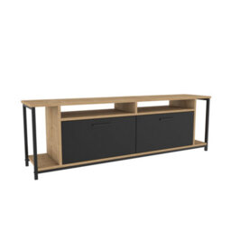 Decorotika Omar Tv Stand Tv Unit For Tvs Up To 72 Inch Oak And Black - thumbnail 5