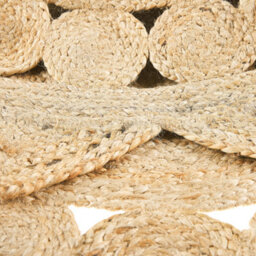 Beliani Reversible Beige Jute Round Area Rug 120 Cm Natural Boho Accent - thumbnail 6