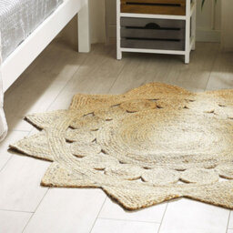 Beliani Reversible Beige Jute Round Area Rug 120 Cm Natural Boho Accent - thumbnail 2