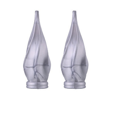 Lister Cartwright 19mm Curtain Pole Ends Finials Pack Of 2 Adjustable Screws Available In Colours Matt Silver (Plastic Spiral Finials)