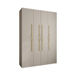Arte Elegant Cashmere Como Ii Hinged Door Wardrobe H2460mm W1700mm D500mm, Four Doors, Sixteen Shelves, Two Hanging Rails, Gold Handles - thumbnail 1