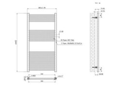 Lux Heat Anthracite Grey Ladder Towel Radiator 1200mm (H) X 600mm (W) - thumbnail 2