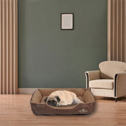 Actiaspet Brown Faux Leather Dog Bed Medium - thumbnail 5