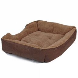 Actiaspet Brown Faux Leather Dog Bed Medium - thumbnail 6