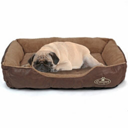 Actiaspet Brown Faux Leather Dog Bed Medium - thumbnail 2