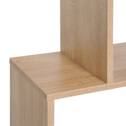 Homcom 6-Tier Wooden Modern S-Shaped Shelf Storage Unit Home Office Oak Colour - thumbnail 8
