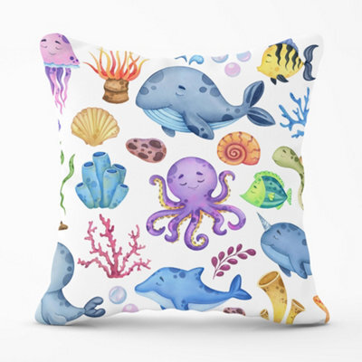 Warren Reed Designer Children's Sea Life Cushions 60Cm X 60Cm - image 1