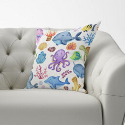 Warren Reed Designer Children's Sea Life Cushions 60Cm X 60Cm - thumbnail 2