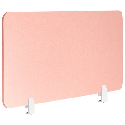 Beliani Desk Screen Split Peach Pink - image 1