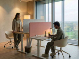 Beliani  Desk Screen Split Peach Pink - thumbnail 2
