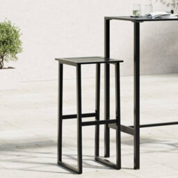 Walplus Bar Stools 2 Pcs Black 38X38X80 Cm Powder-Coated Steel - thumbnail 1