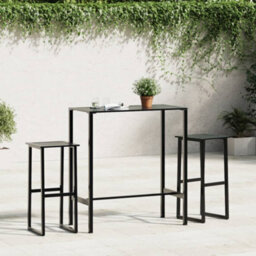 Walplus Bar Stools 2 Pcs Black 38X38X80 Cm Powder-Coated Steel - thumbnail 3