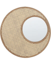 Beliani Wall Mirror Palau 60 Cm 60 Cm Rattan Natural