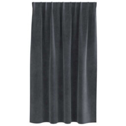 Berkfield Blackout Curtains With Top Tape 2 Pcs Light Grey Velvet - thumbnail 3