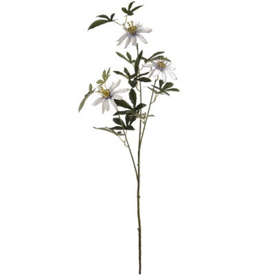 Wyld Haus Set Of 3 Artificial Passion Flower Sprays, White, 890mm Tall - image 1