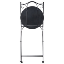 Wyld And Coco Garden Set Of 2 Folding Chairs Black Iron With Round Mosaic Ceramic Tile Flower Pattern - thumbnail 9