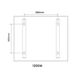Mirrorstone Heating Mirrorstone Classic White Panel Fir Coated Aluminium 1200W Infrared Heating Panel - thumbnail 7