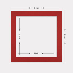 Ak Frames 10X10 Crimson Picture Mounts To Fit 8X8 Aperture Size - Mount Board Only (No Frame Included) - thumbnail 3
