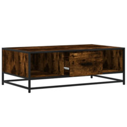 Berkfield Coffee Table Smoked Oak 100X57X35 Cm Engineered Wood And Metal - thumbnail 8