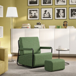 Sobuy Armchair With Footstool 29.1X26.3X30.7 Inch Load Capacity 143 Kg Fst99-Sy - Dark Green - thumbnail 4