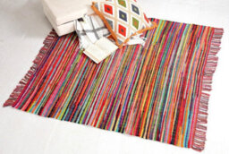 Second Nature Online Festival Boho Rug Flat Weave Multicolour With Tassels 120 Cm X 180 Cm - thumbnail 5