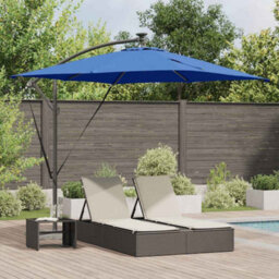 Berkfield Cantilever Banana Parasol Blue 249 X 249 X 250 Cm - thumbnail 1