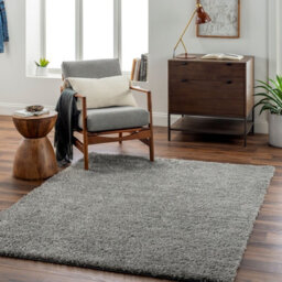Livabliss Moda Shaggy-Solid Color Dark Grey Plush Soft Pile Living Bedroom Rug 200 X 275 Cm Easy Care, Non Shedding - thumbnail 2