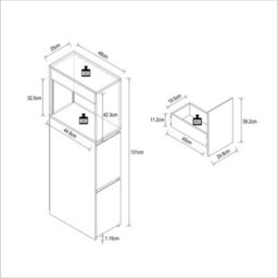 Vcm Bathroom Furniture Room Divider Drawer Tasalo - thumbnail 4