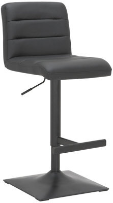 Lamboro Luscious Kitchen Bar Stool, Matt Black Footrest & Base, Height Adjustable Swivel Gas Lift, Breakfast Bar & Home Barstool, Black - image 1
