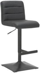 Lamboro Luscious Kitchen Bar Stool, Matt Black Footrest & Base, Height Adjustable Swivel Gas Lift, Breakfast Bar & Home Barstool, Black