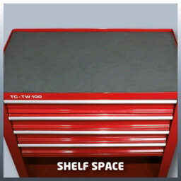 Einhell Workshop Trolley With Brake Castor Wheels Red Metal Design Up To 75Kg Load Tc-Tw 100 - thumbnail 5