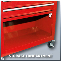 Einhell Workshop Trolley With Brake Castor Wheels Red Metal Design Up To 75Kg Load Tc-Tw 100 - thumbnail 6