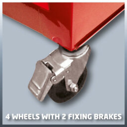 Einhell Workshop Trolley With Brake Castor Wheels Red Metal Design Up To 75Kg Load Tc-Tw 100 - thumbnail 3