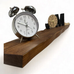 MKGT Set Of 2 Live Edge Rustic Wall Shelves Ideal For Kitchen Room Deco Shelf (Tudor Oak, 80 Cm Long) - thumbnail 2