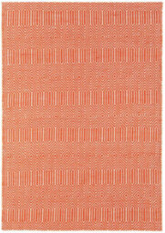 Modern Rug, Handmade Wool Rug For Living Room, Easy To Clean Cotton Geometric Rug, 4mm Thick Orange Rug-120Cm X 170Cm - thumbnail 1