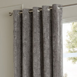 Paoletti Lustre Velvet Fully Lined Eyelet Curtain Pair, Pewter, (W) 229 X (D) 229Cm - thumbnail 3