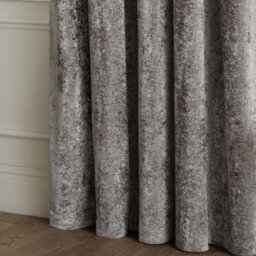 Paoletti Lustre Velvet Fully Lined Eyelet Curtain Pair, Pewter, (W) 229 X (D) 229Cm - thumbnail 5