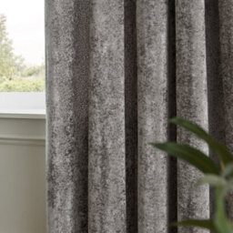 Paoletti Lustre Velvet Fully Lined Eyelet Curtain Pair, Pewter, (W) 229 X (D) 229Cm - thumbnail 4