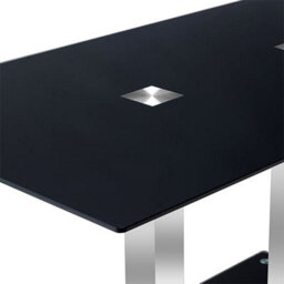 Furniture in Fashion Jet Large Black Glass Dining Table With Chrome Supports - thumbnail 7